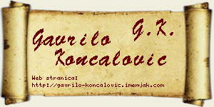 Gavrilo Končalović vizit kartica